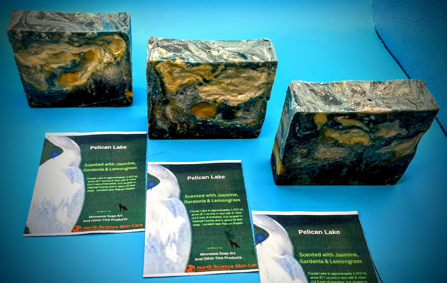 "Pelican Lake" soap art. All natural handcrafted soap.