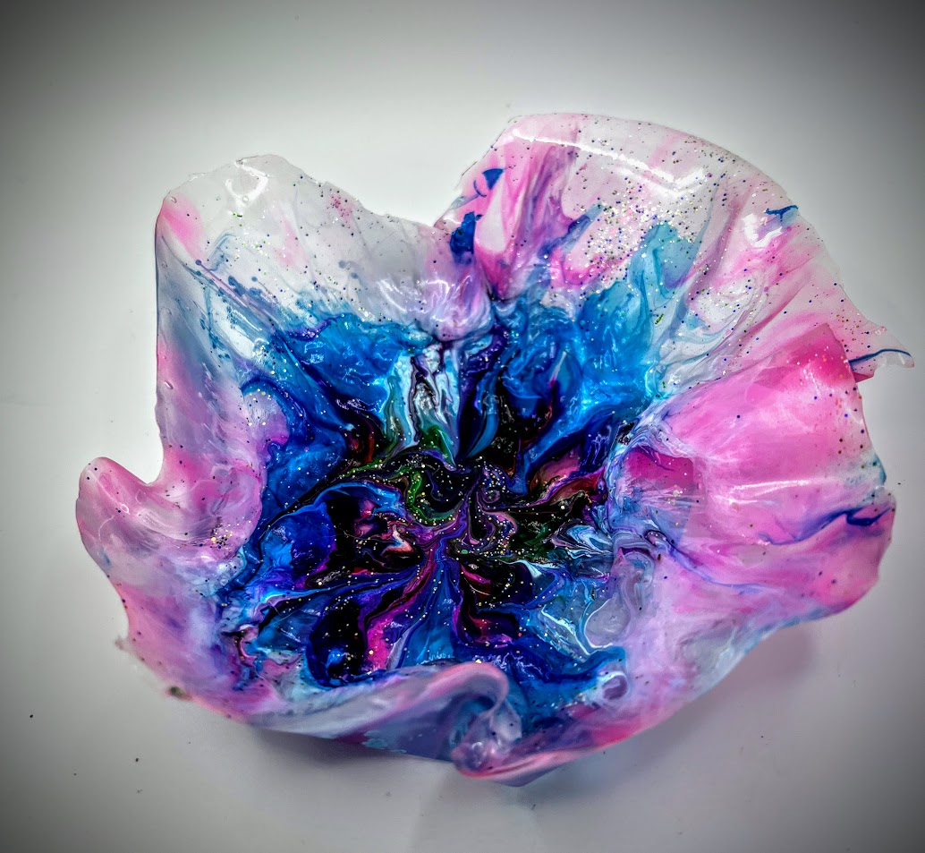 Resin Art bowl. Approximately 7 x 5 in.
