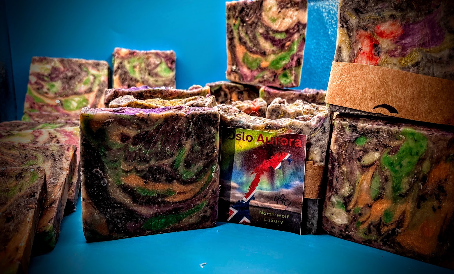 Soap Art "Oslo Aurora" All Natural handcrafted soap.